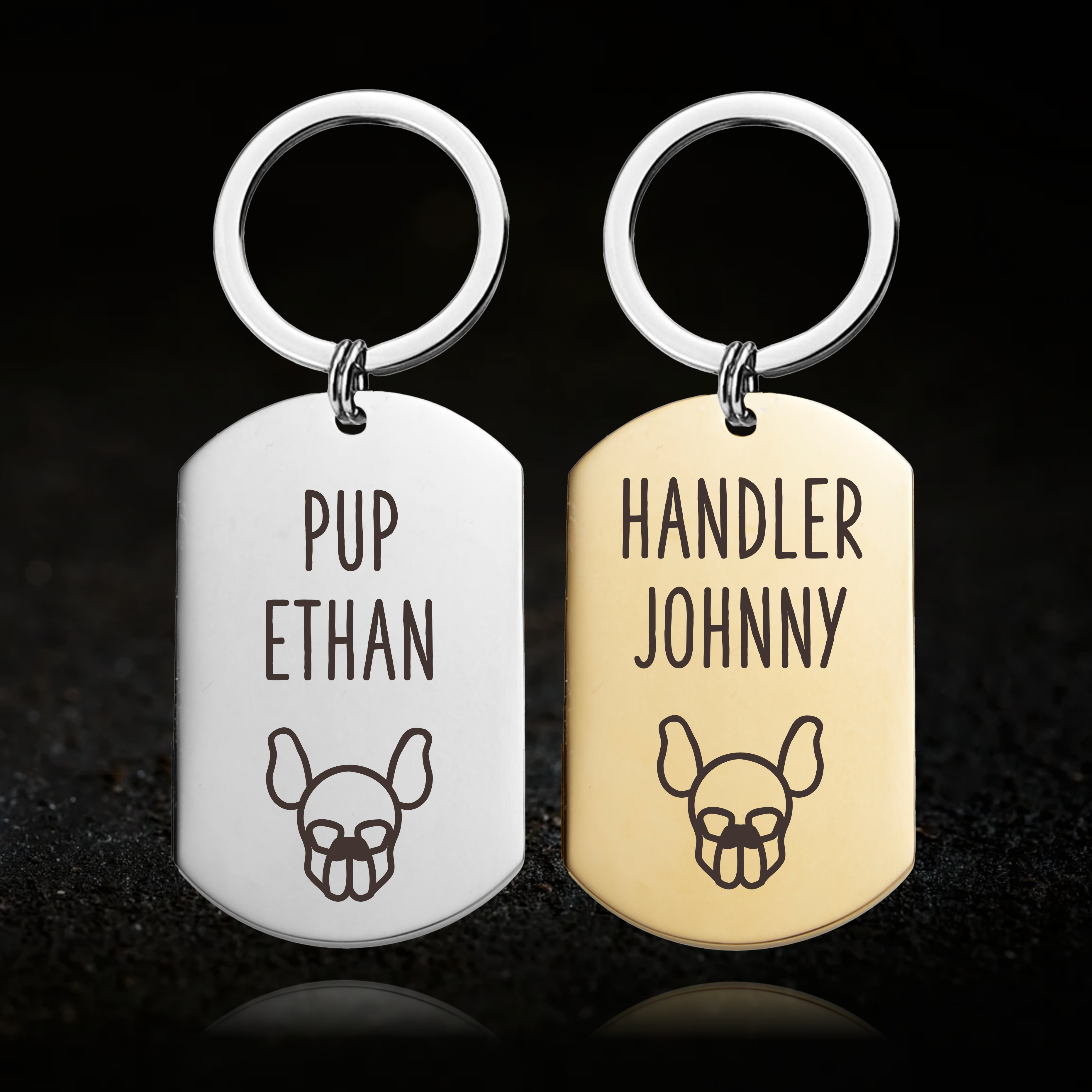 Human Pup and Handler Keyring
