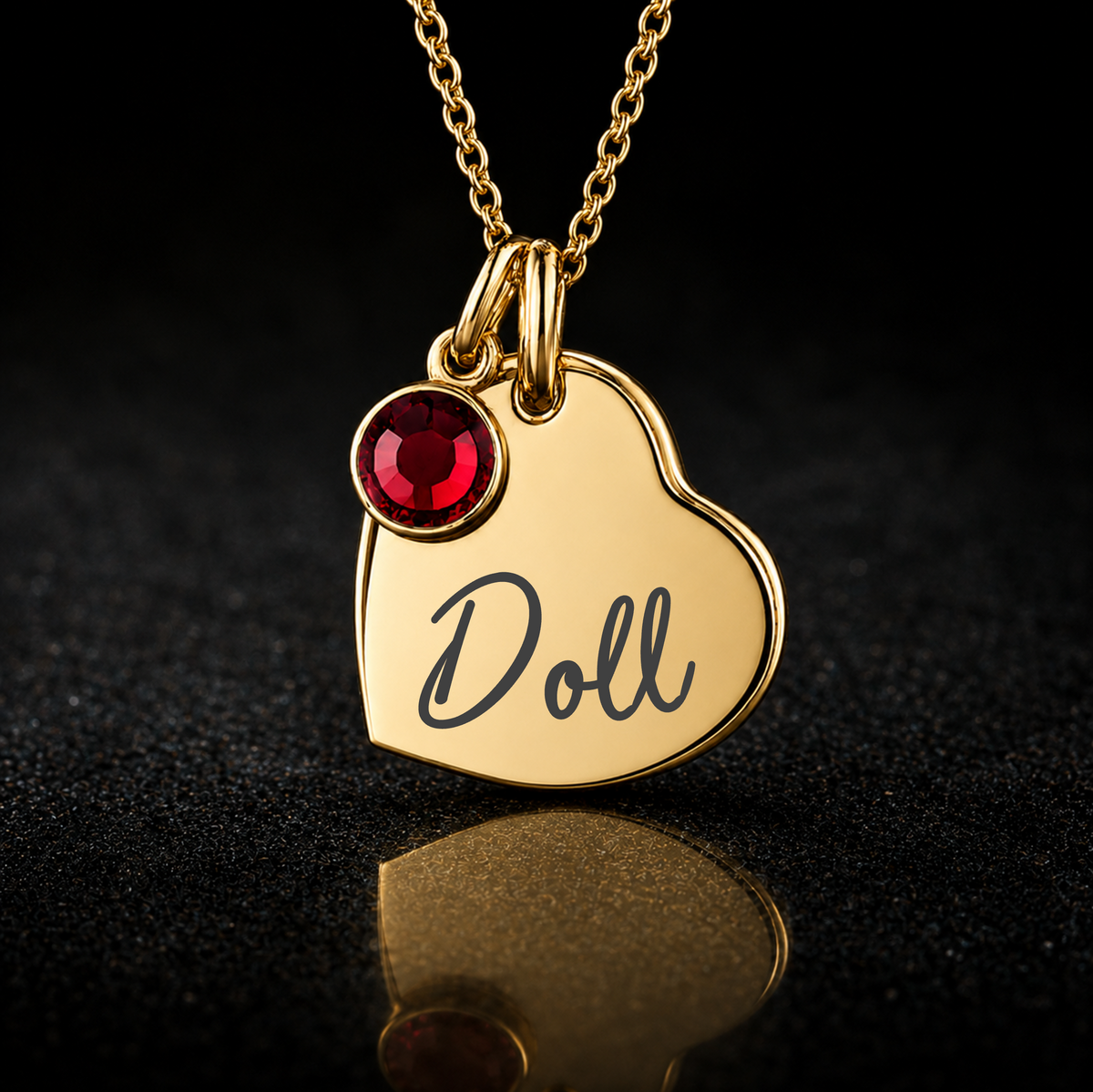 BIRTHSTONE HEART NECKLACES
