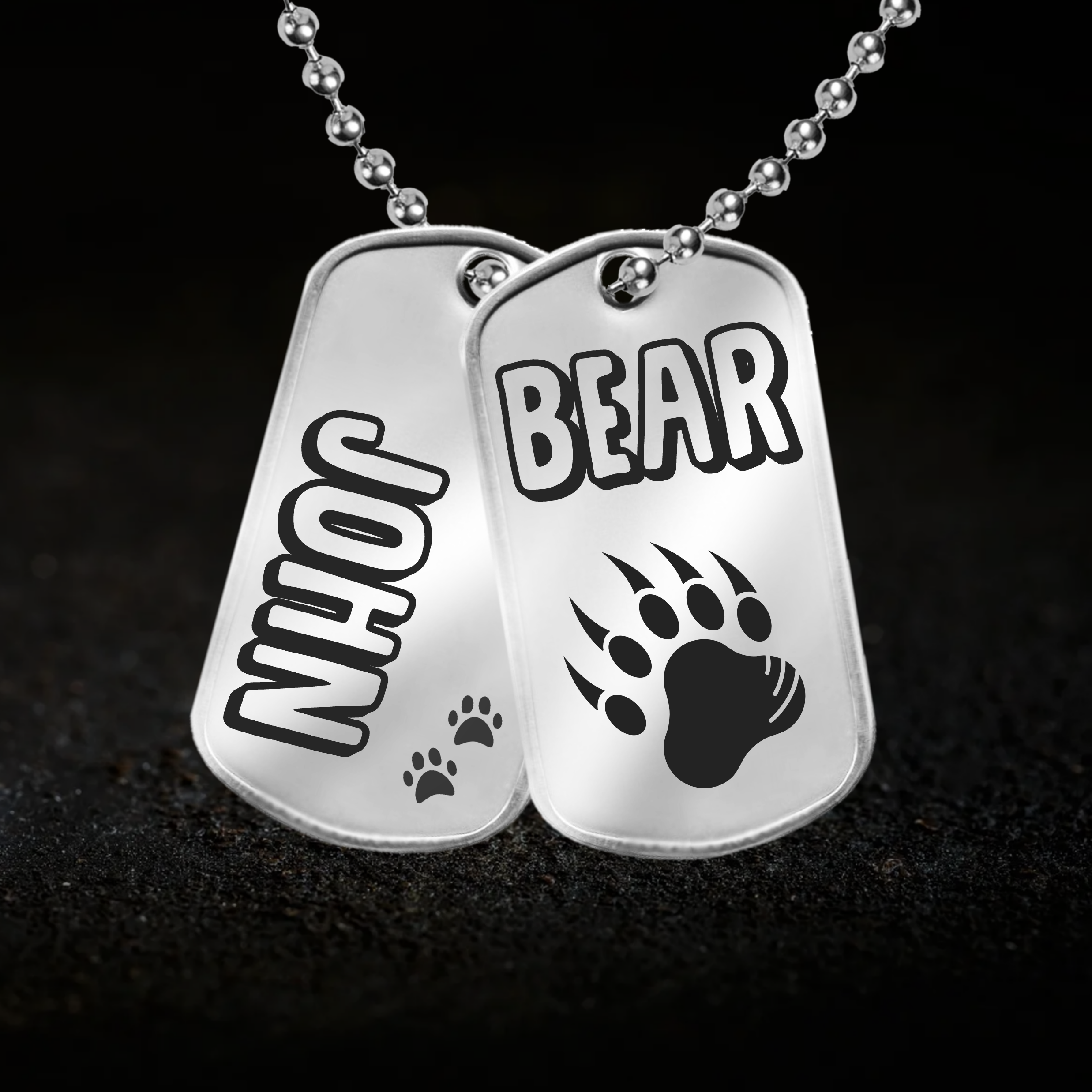Personalised, Bear Paw Tags