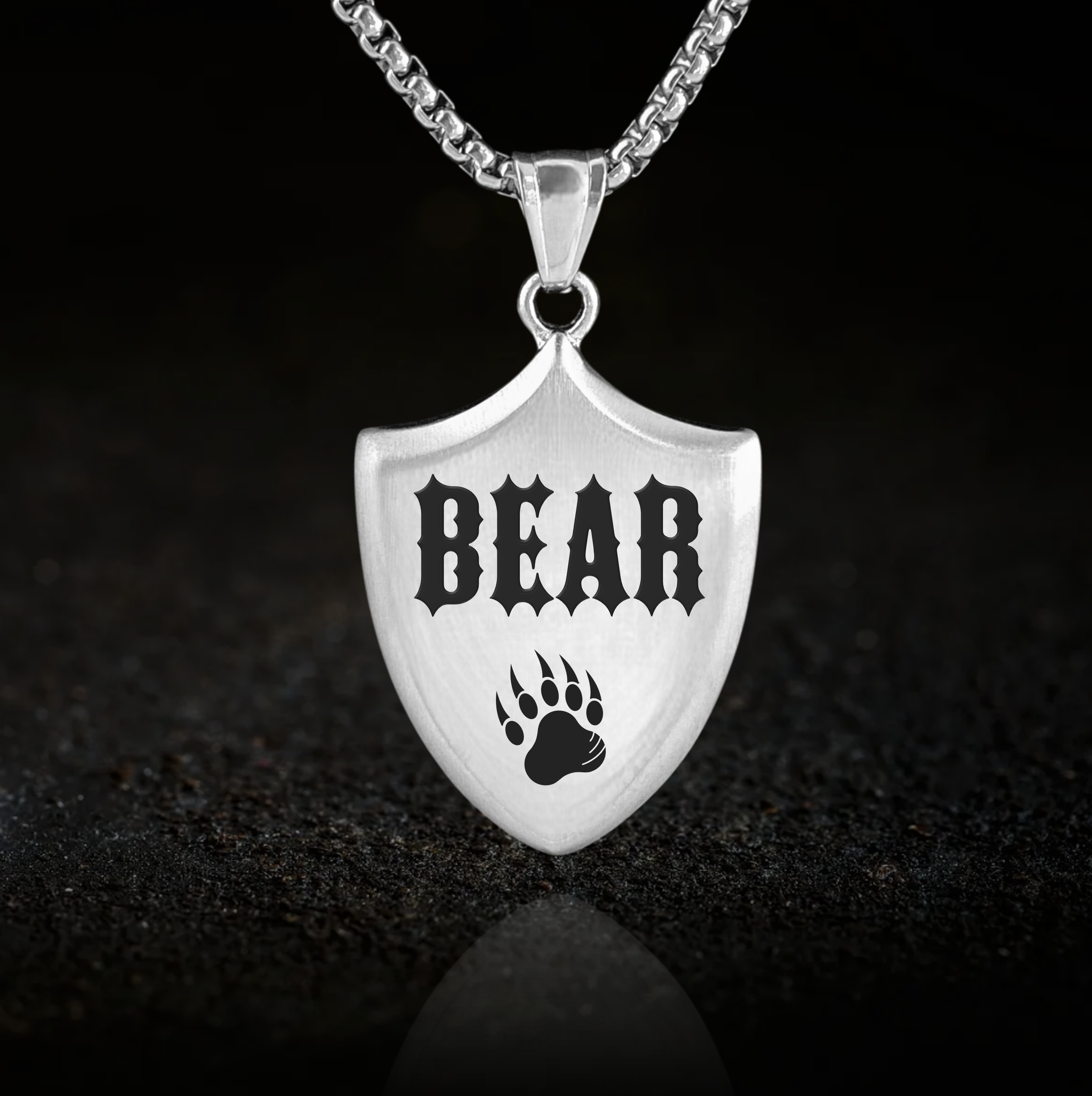 Bear Paw, Shield Pendant Necklace