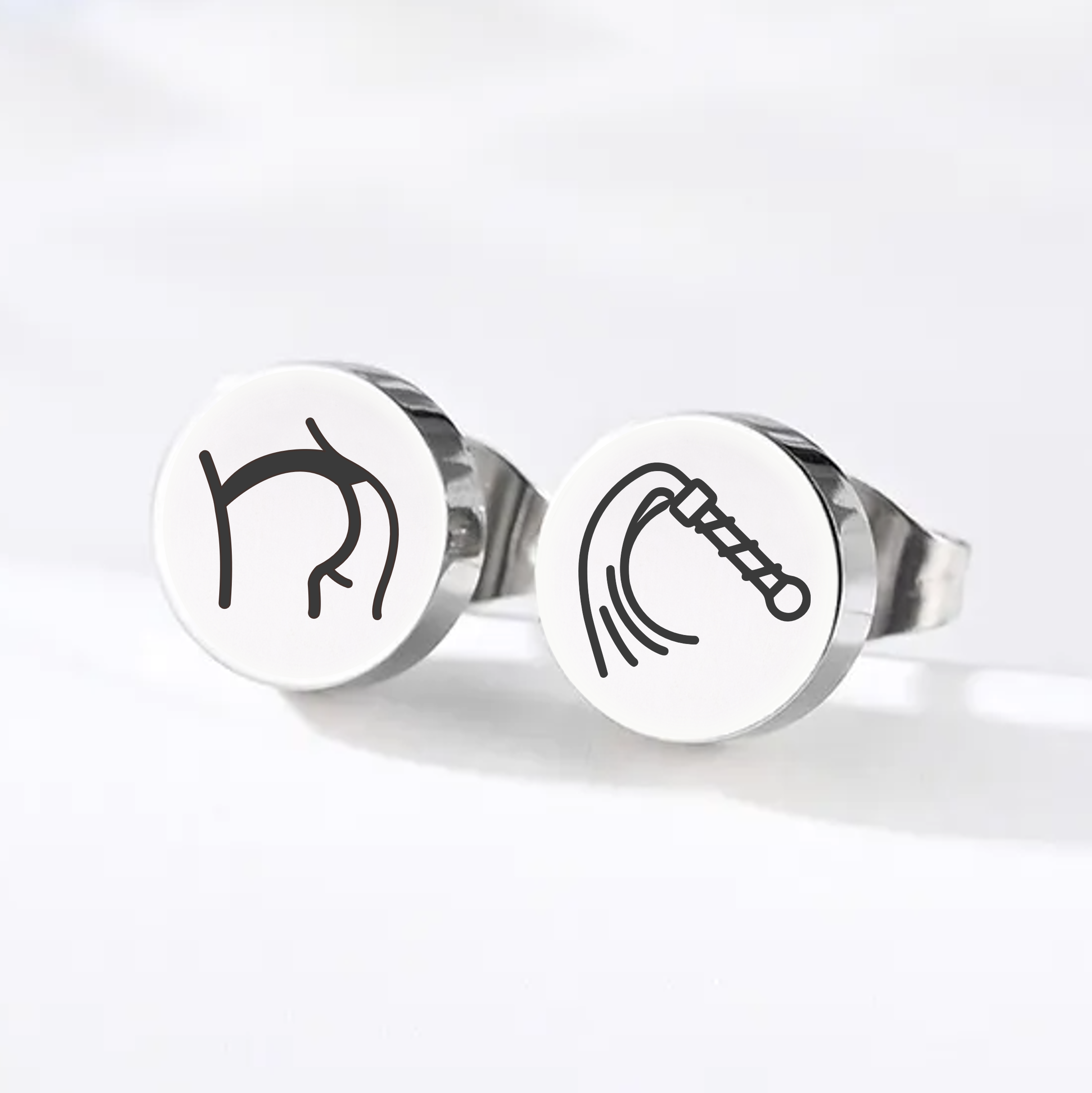 Bottom and Whip, Stud Earrings