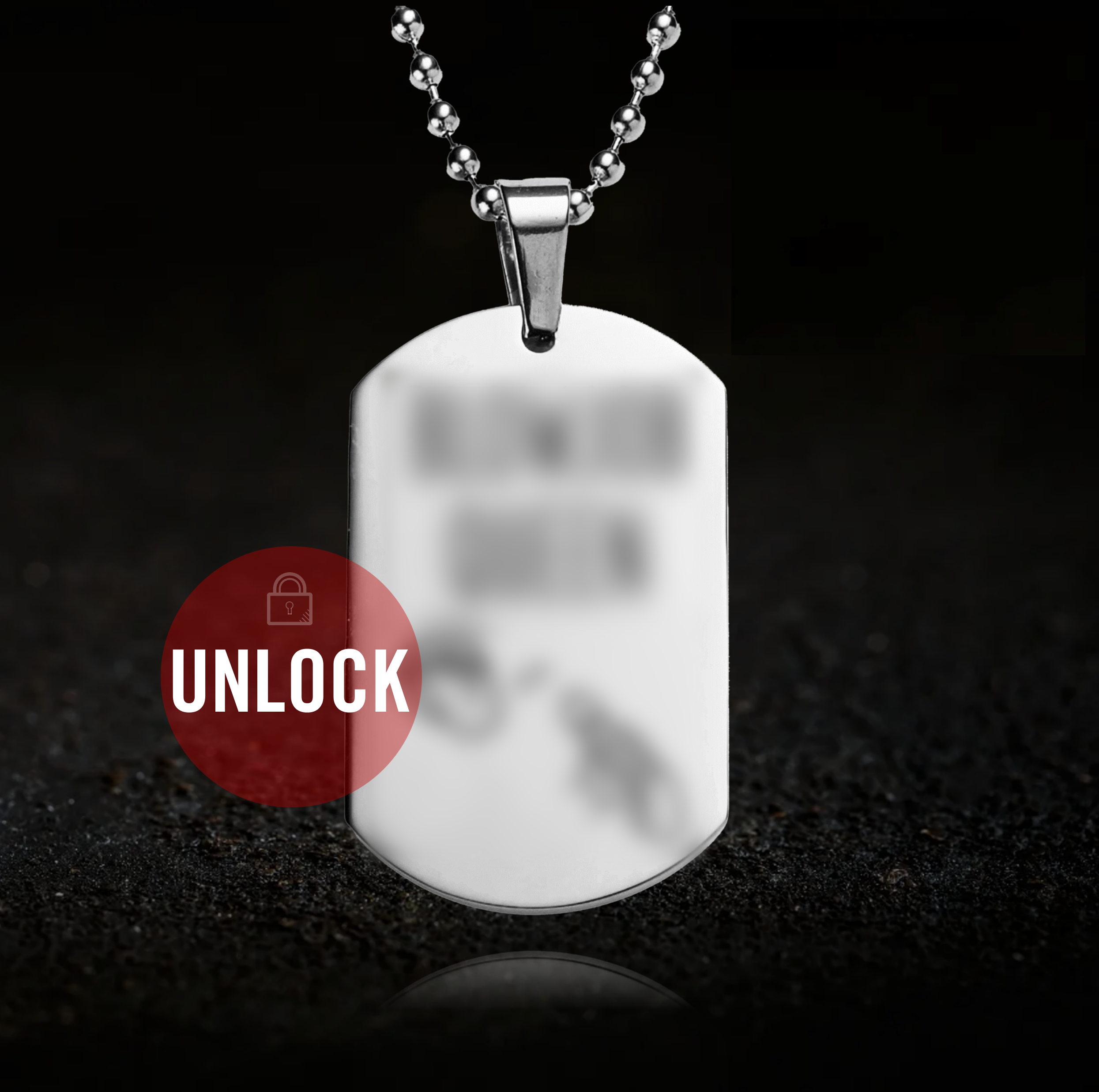 Stainless steel blank dog tag necklace ready for custom BDSM engraving Fetbomb UK