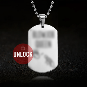 Stainless steel blank dog tag necklace ready for custom BDSM engraving Fetbomb UK