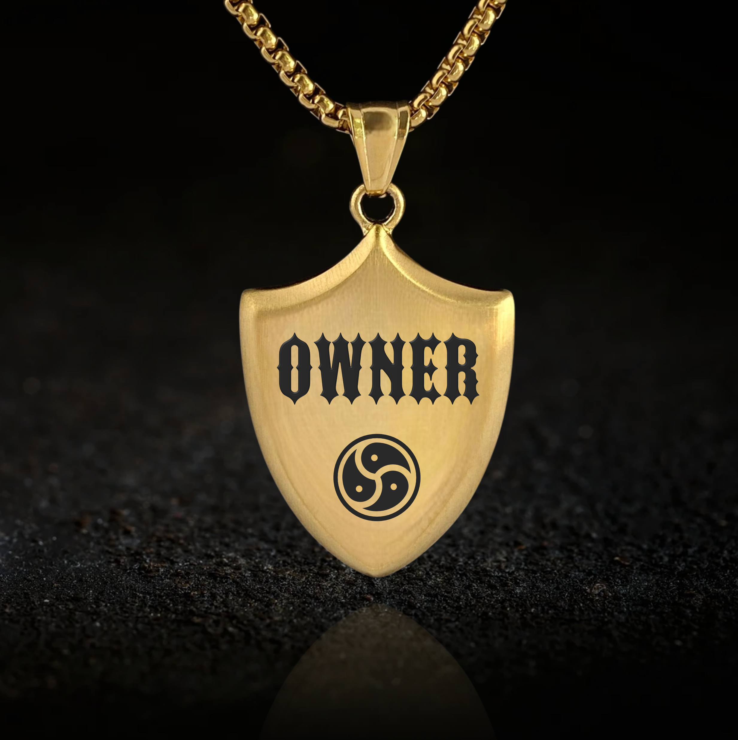 Owner Triskelion, Shield Pendant Necklace