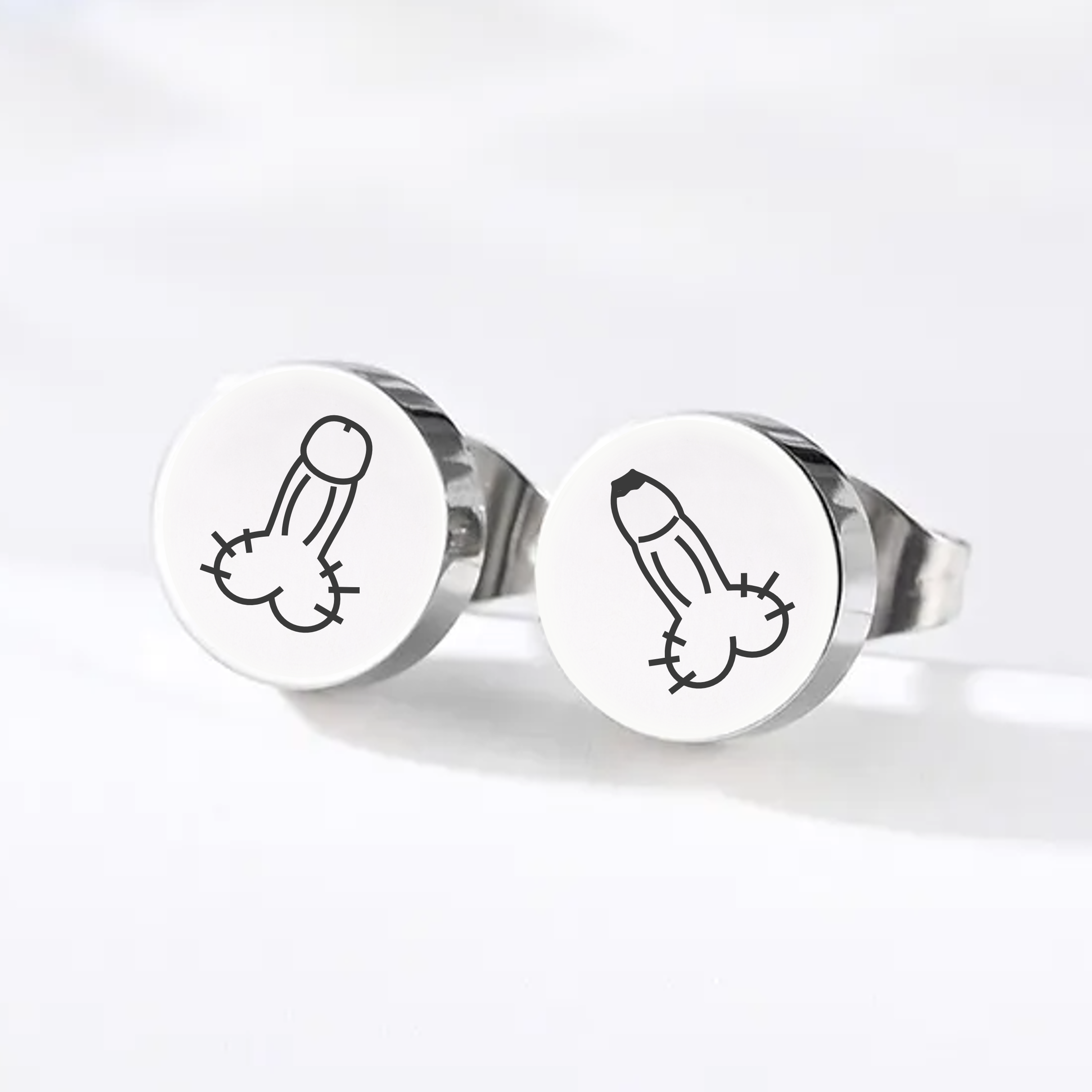 Cut/Uncut Penis, Stud Earrings