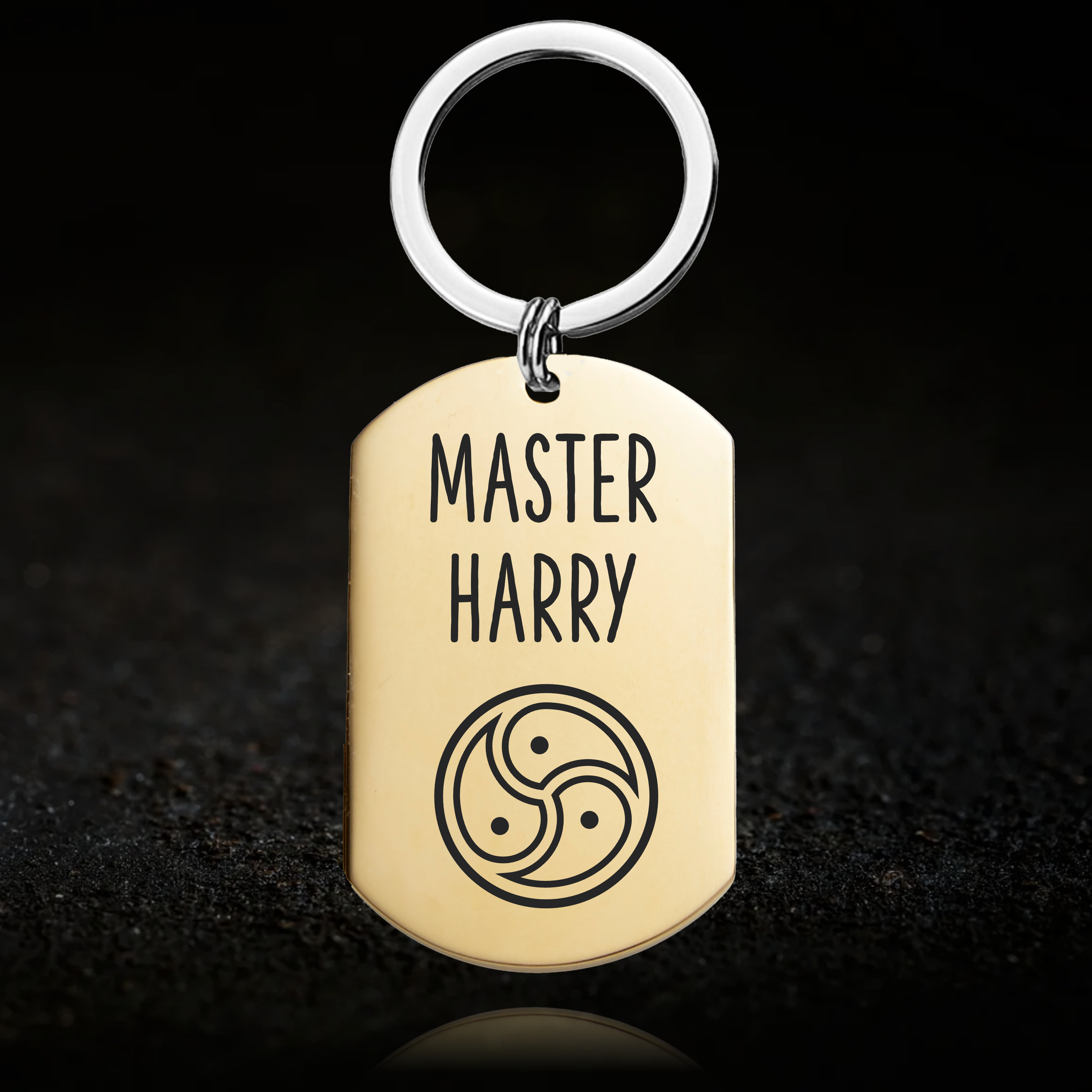Personalised BDSM Triskelion Master, Keyring