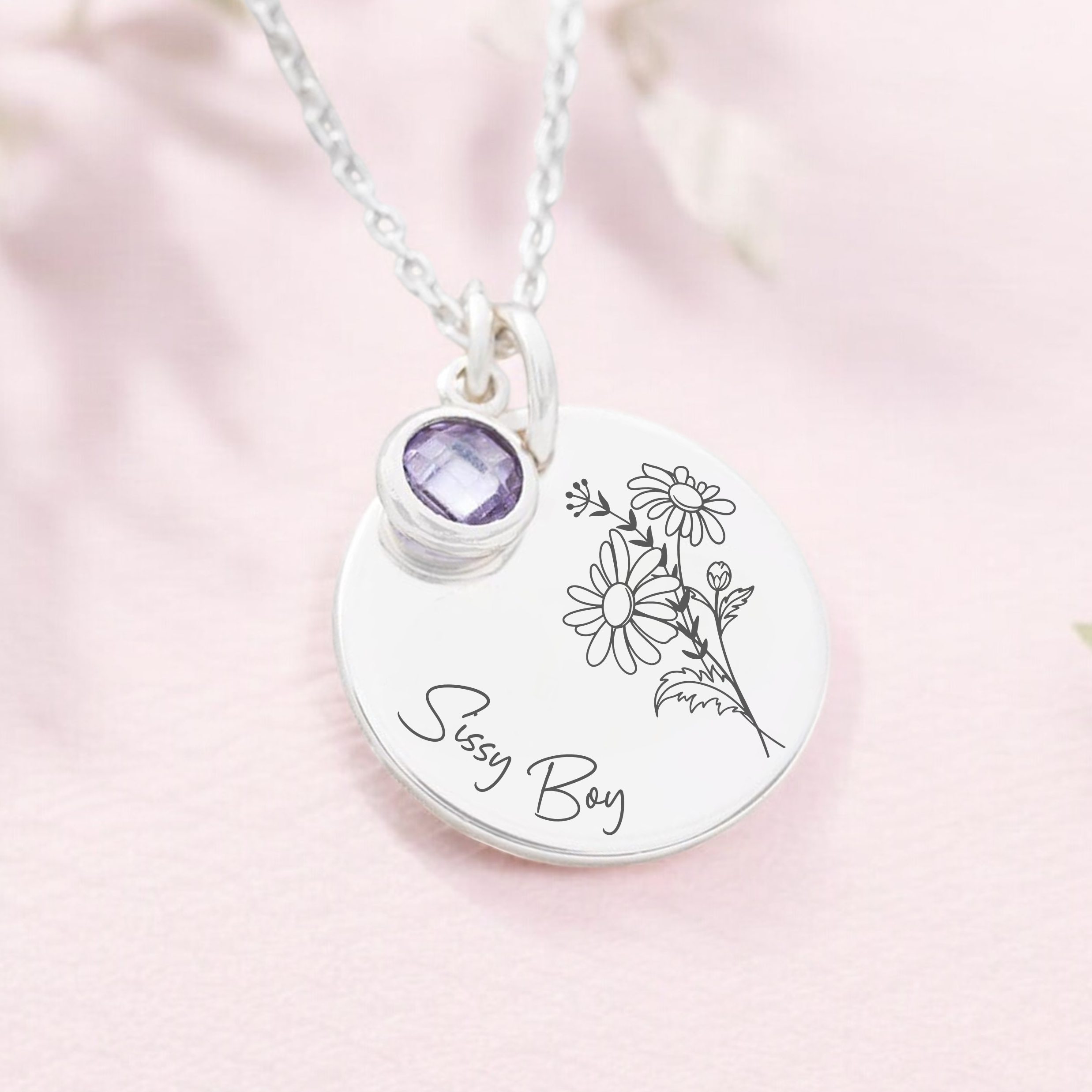 Hybrid Sissy Boy, Birth Flower Necklace