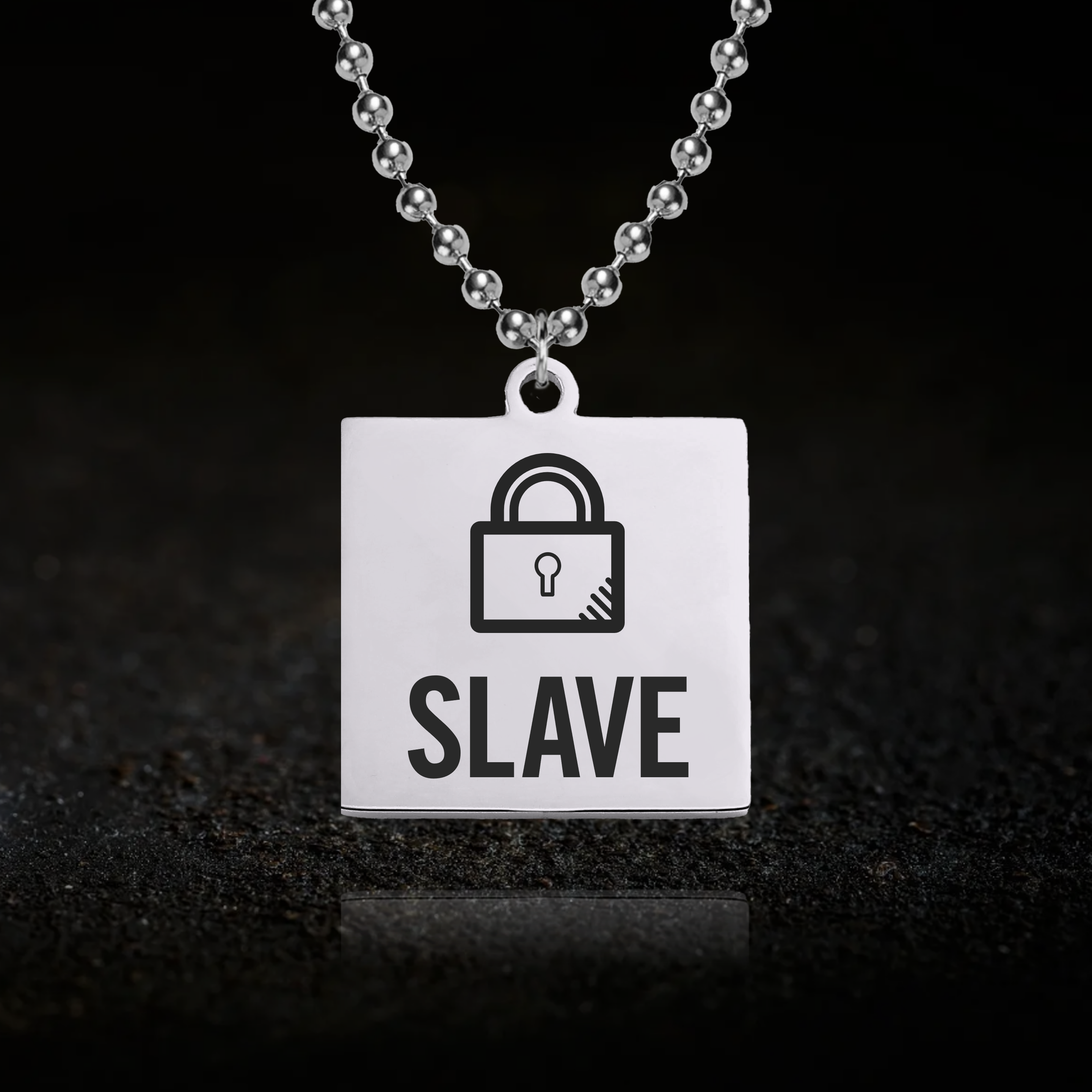 Slave, Padlock Necklace - For Submissive Slaves