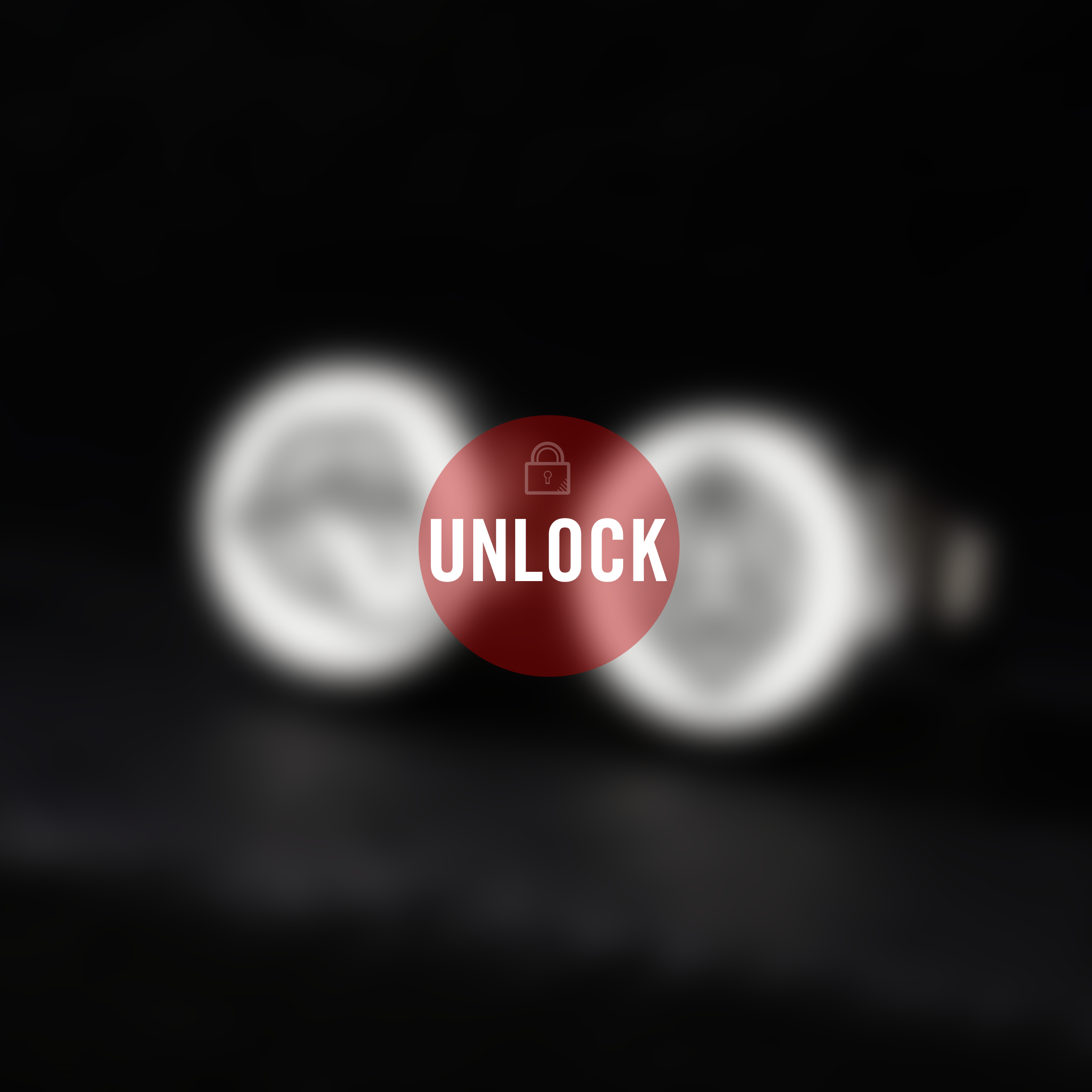 Red 'UNLOCK' button with a lock icon on a black background