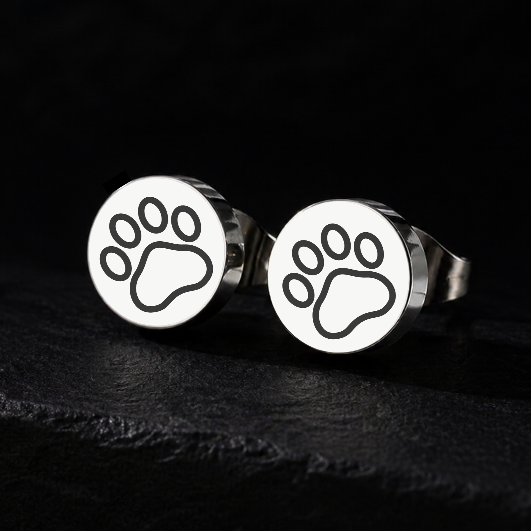 Pup Paw, Stud Earrings
