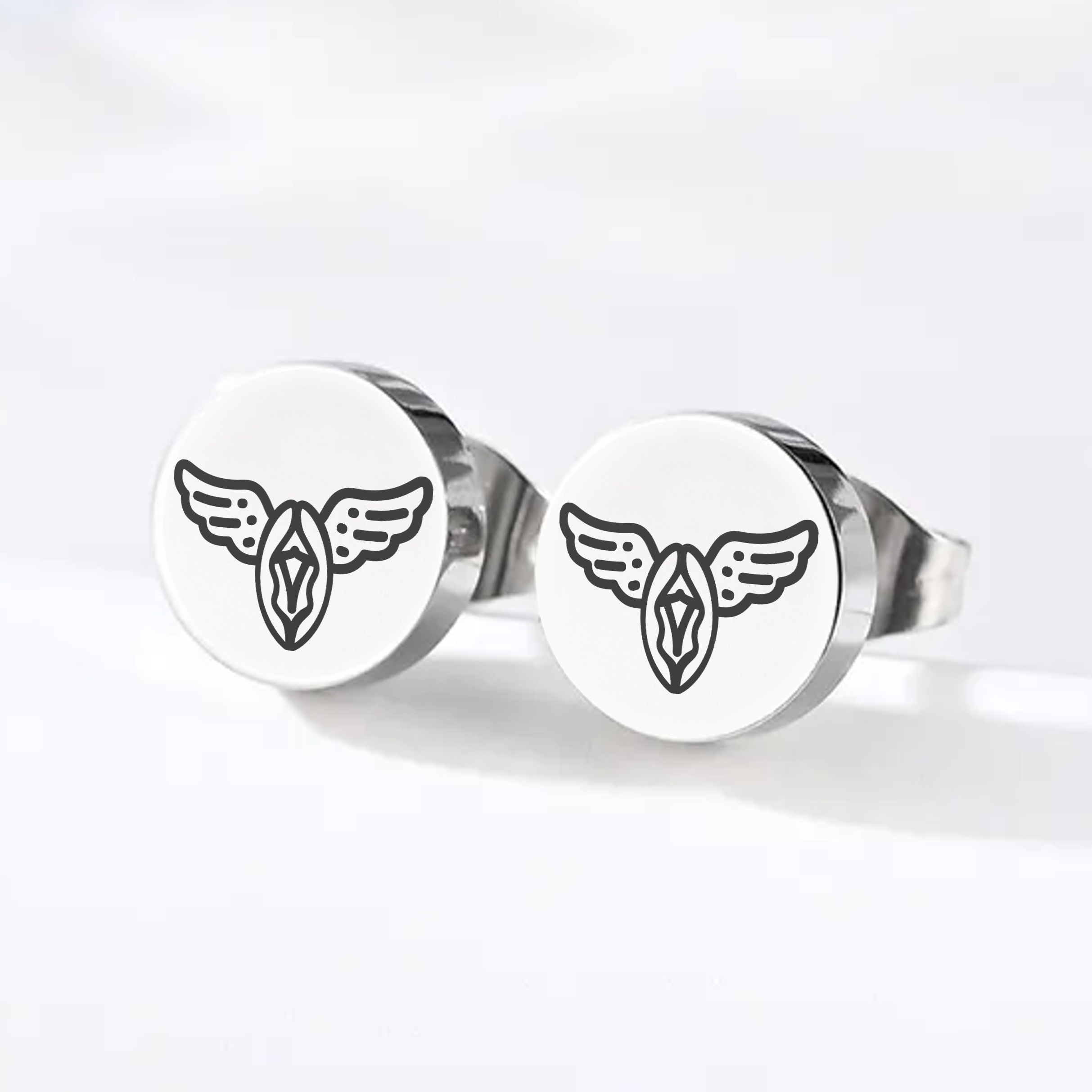 Winged Vagina, Stud Earrings
